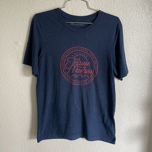 Travis Mathew blue and red graphic Pima cotton t shirt